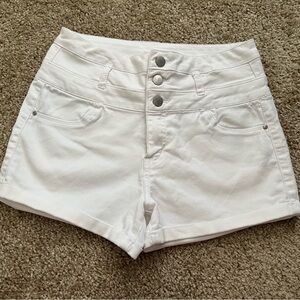 Refuge White High Waist Shorts